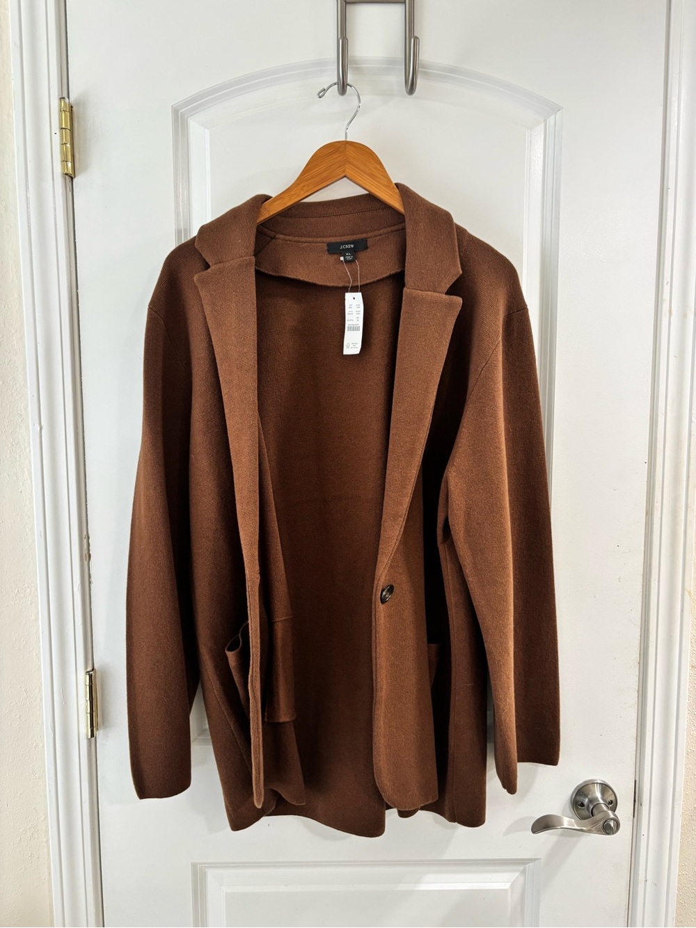 J. Crew Chocolate Brown Single-Button Knit Blazer - Picture 4 of 11